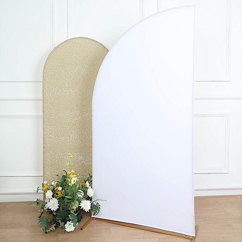 7 ft x 3 ft Matte Fitted Spandex Half Moon Wedding Arch Backdrop Stand Cover