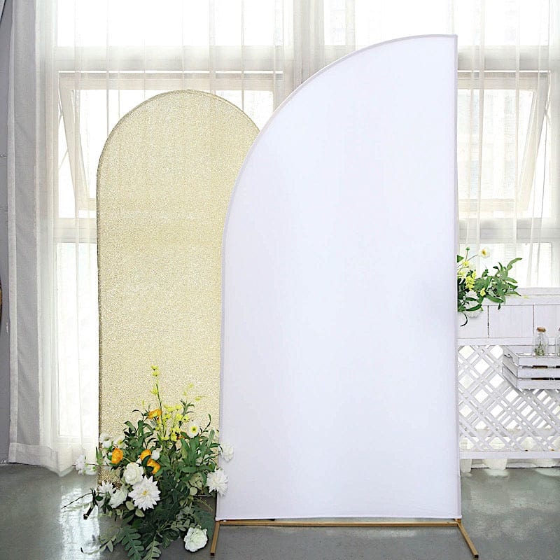 7 ft x 3 ft Matte Fitted Spandex Half Moon Wedding Arch Backdrop Stand Cover