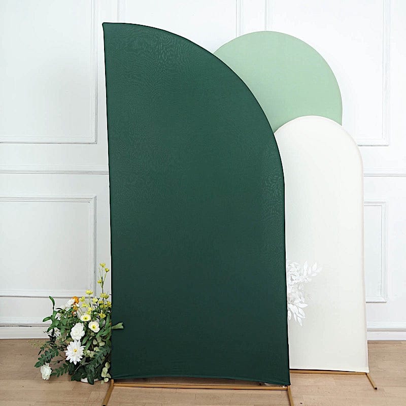 7 ft x 3 ft Matte Fitted Spandex Half Moon Wedding Arch Backdrop Stand Cover