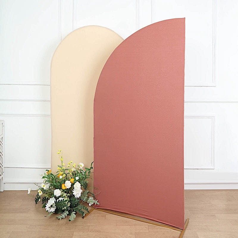 7 ft x 3 ft Matte Fitted Spandex Half Moon Wedding Arch Backdrop Stand Cover