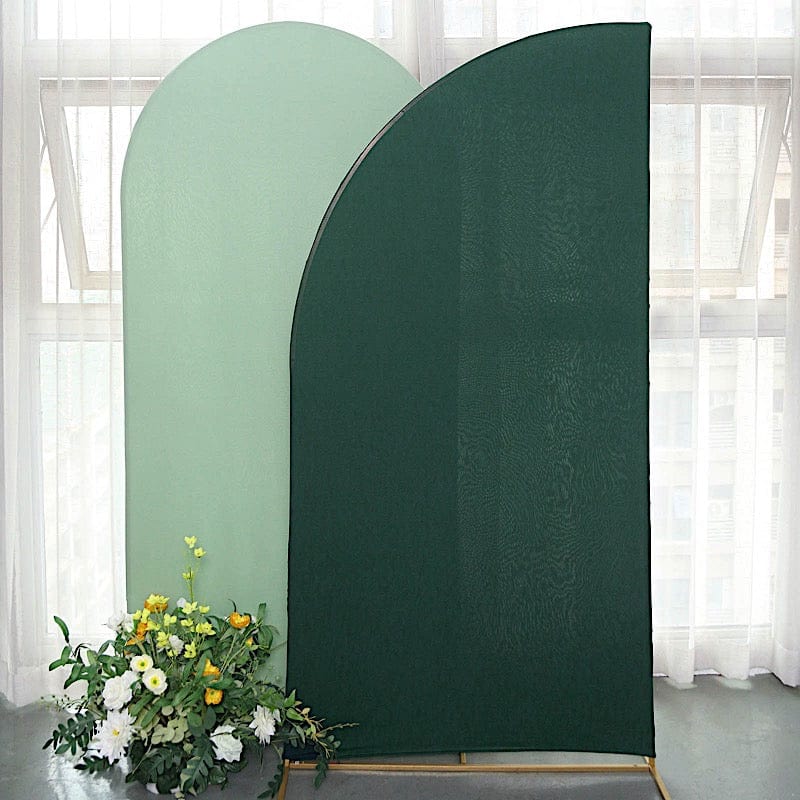 7 ft x 3 ft Matte Fitted Spandex Half Moon Wedding Arch Backdrop Stand Cover