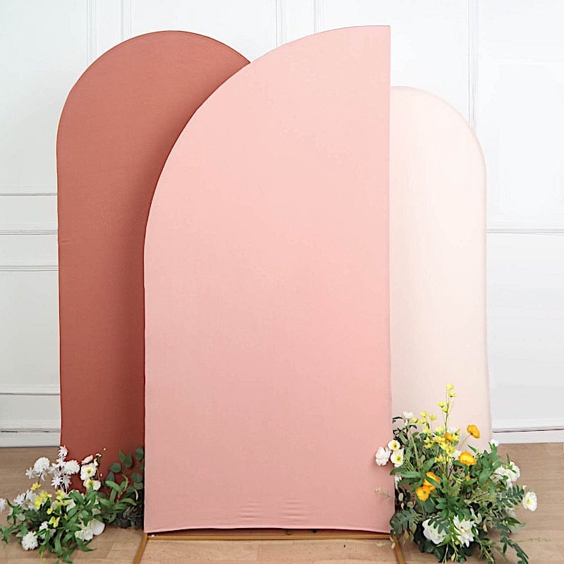 7 ft x 3 ft Matte Fitted Spandex Half Moon Wedding Arch Backdrop Stand Cover