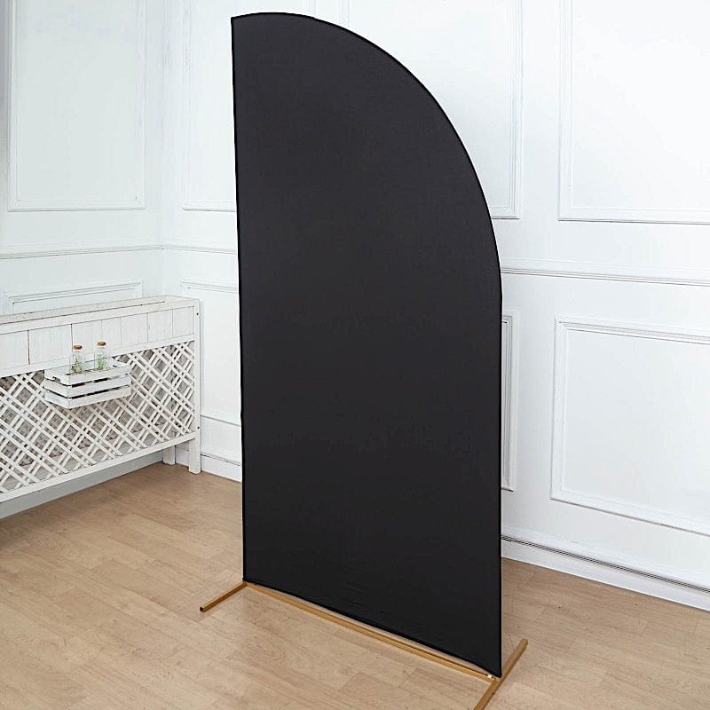 7 ft x 3 ft Matte Fitted Spandex Half Moon Wedding Arch Backdrop Stand Cover