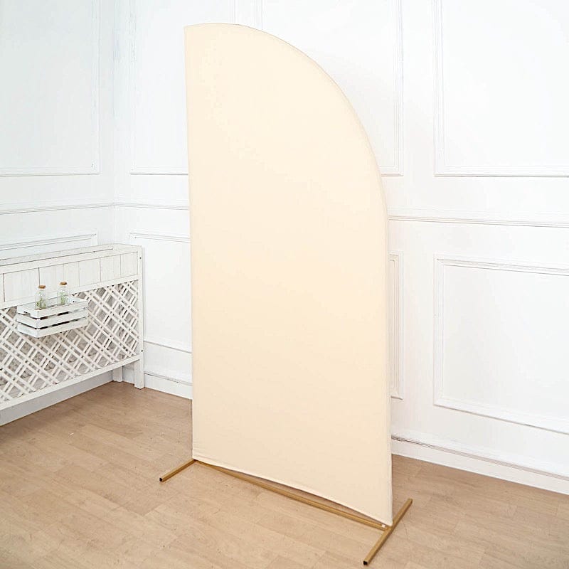 7 ft x 3 ft Matte Fitted Spandex Half Moon Wedding Arch Backdrop Stand Cover