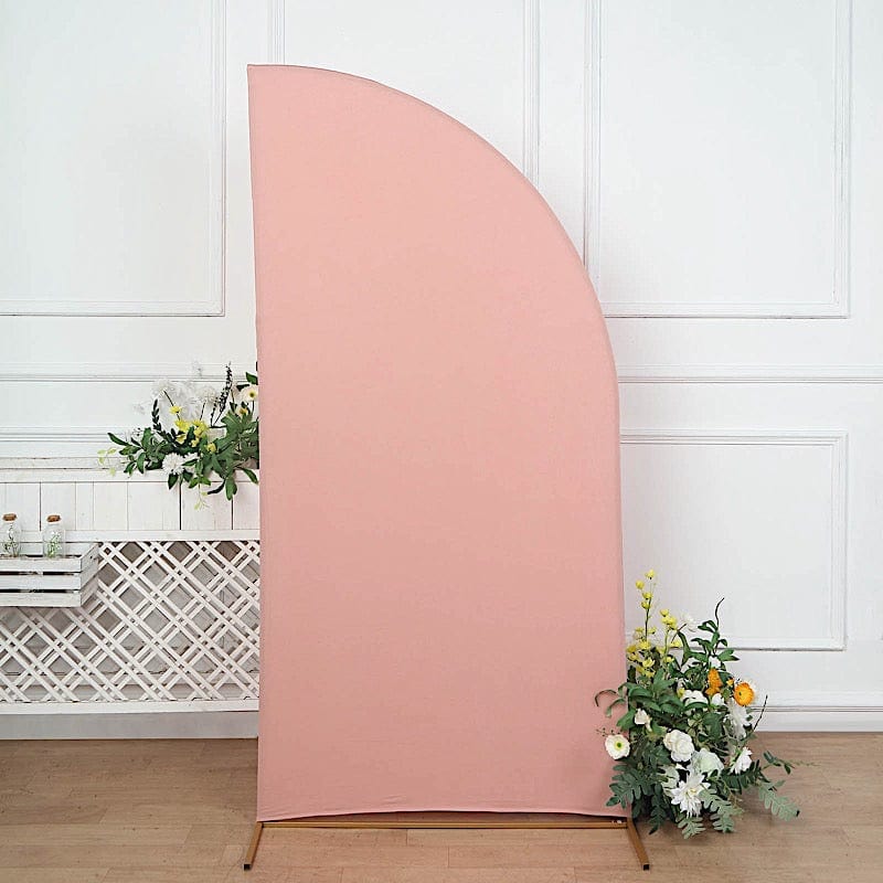 7 ft x 3 ft Matte Fitted Spandex Half Moon Wedding Arch Backdrop Stand Cover