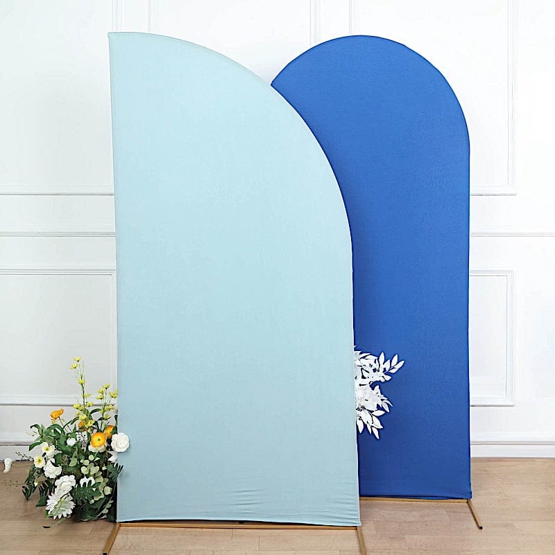 7 ft x 3 ft Matte Fitted Spandex Half Moon Wedding Arch Backdrop Stand Cover