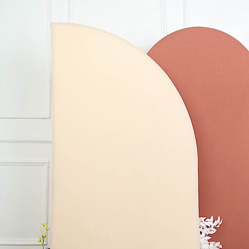 7 ft x 3 ft Matte Fitted Spandex Half Moon Wedding Arch Backdrop Stand Cover