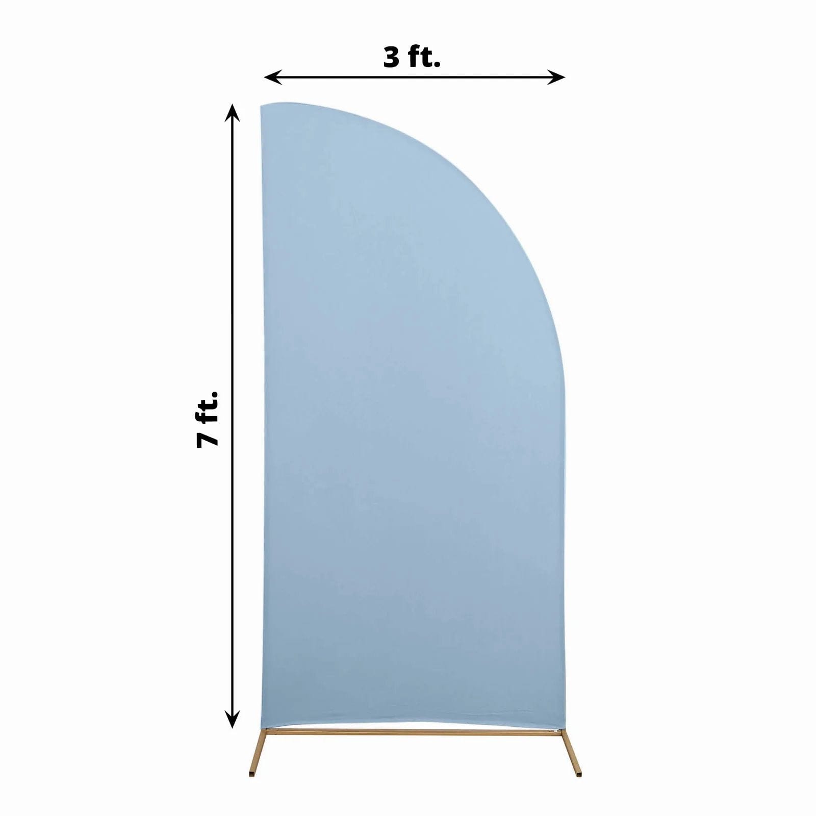 7 ft x 3 ft Matte Fitted Spandex Half Moon Wedding Arch Backdrop Stand Cover