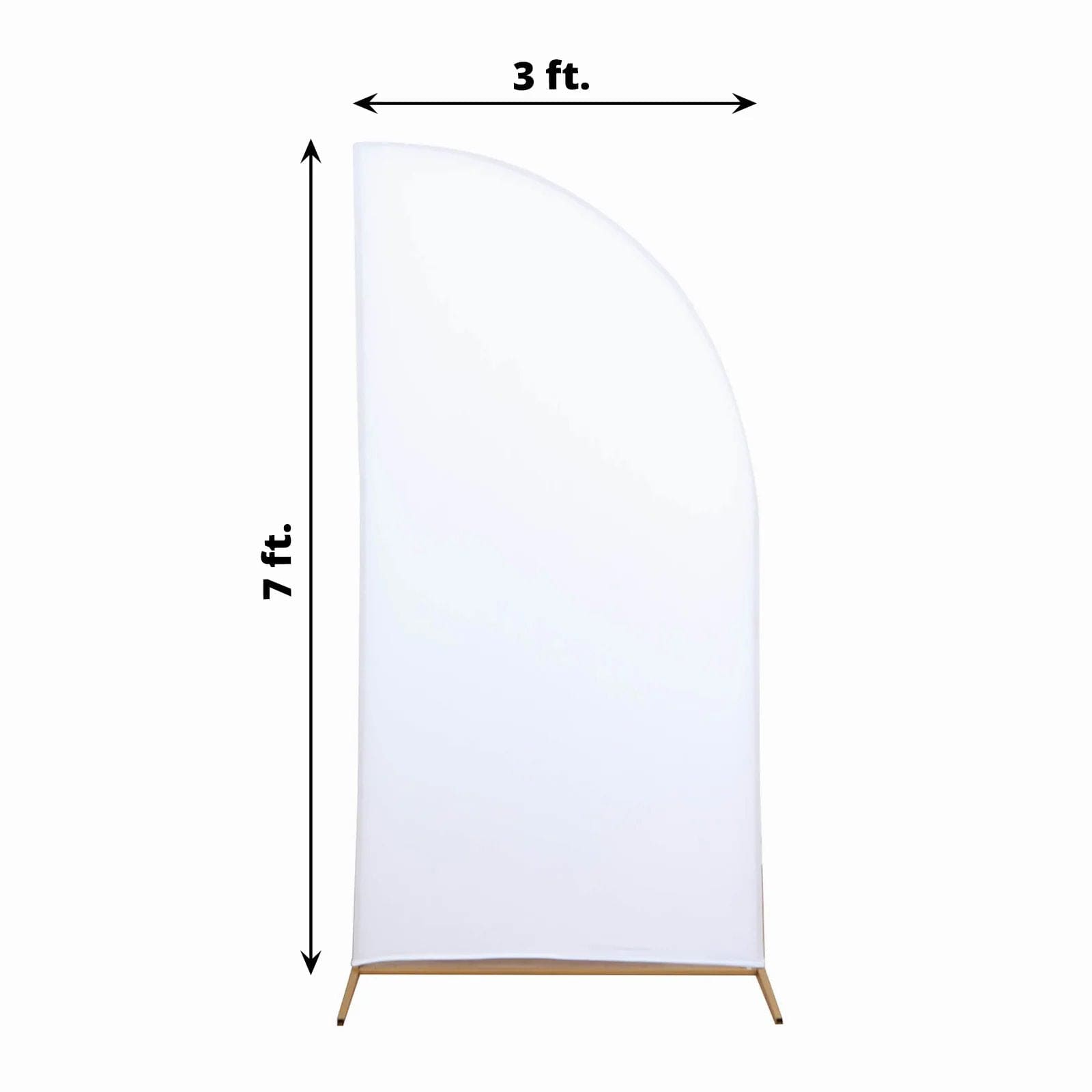 7 ft x 3 ft Matte Fitted Spandex Half Moon Wedding Arch Backdrop Stand Cover