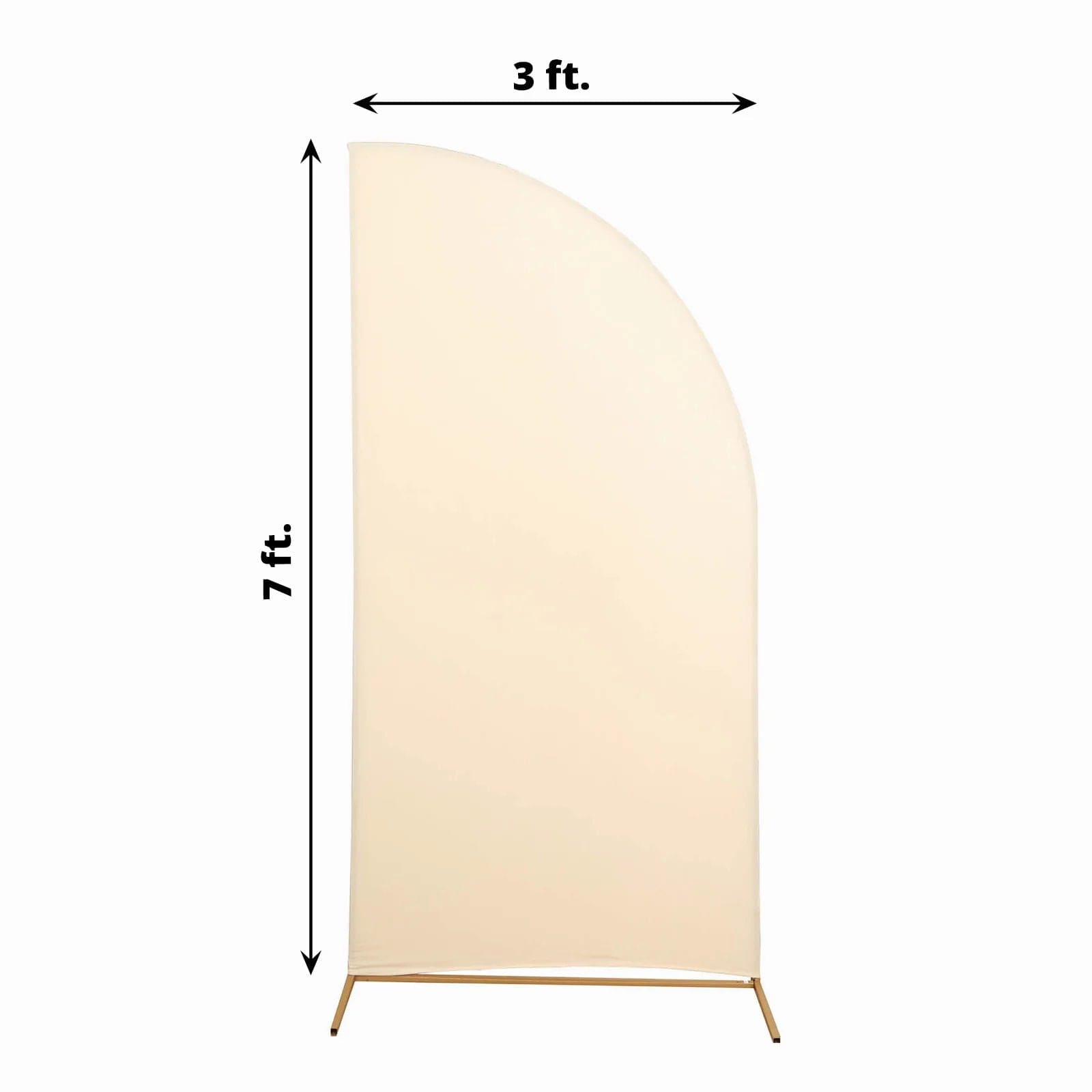 7 ft x 3 ft Matte Fitted Spandex Half Moon Wedding Arch Backdrop Stand Cover