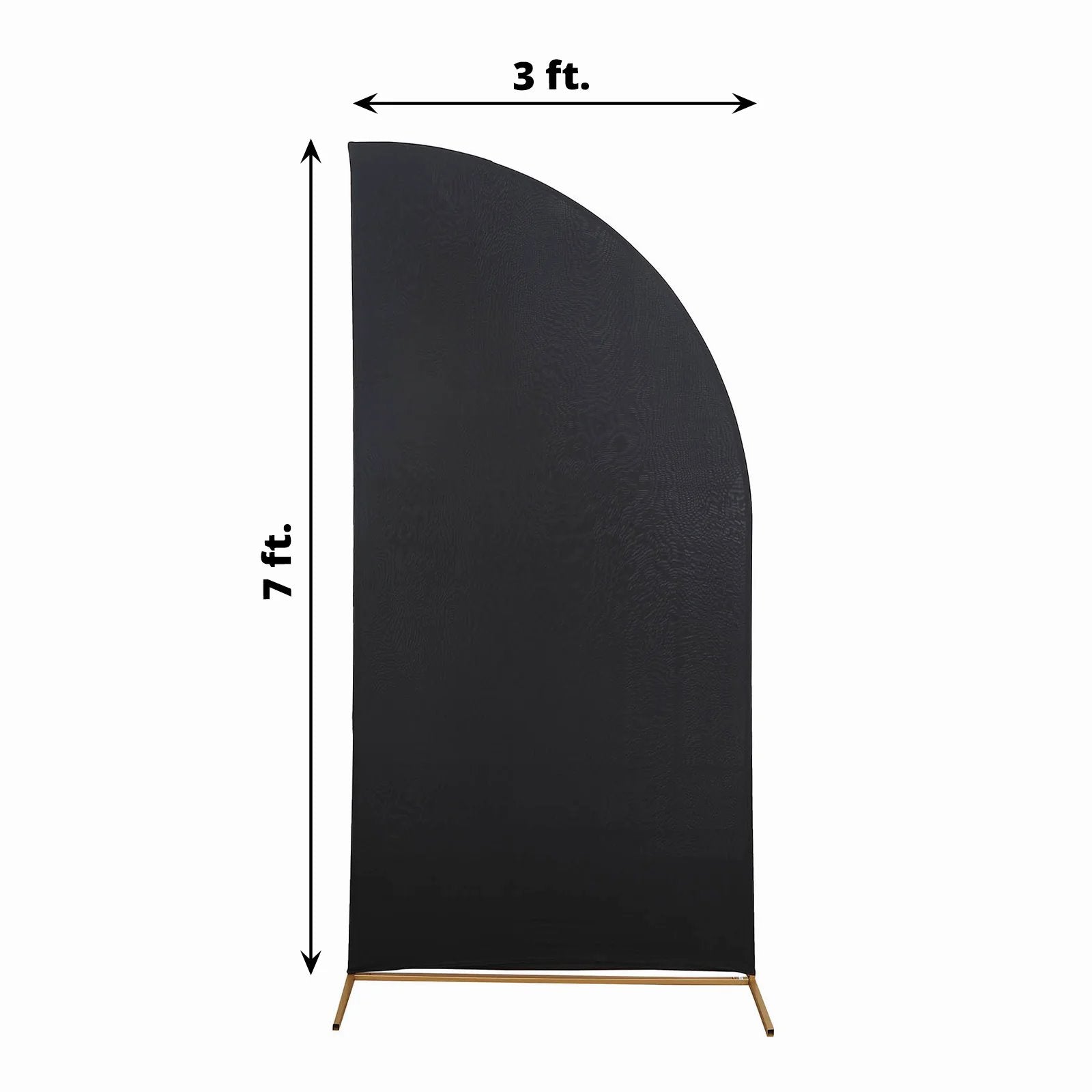 7 ft x 3 ft Matte Fitted Spandex Half Moon Wedding Arch Backdrop Stand Cover