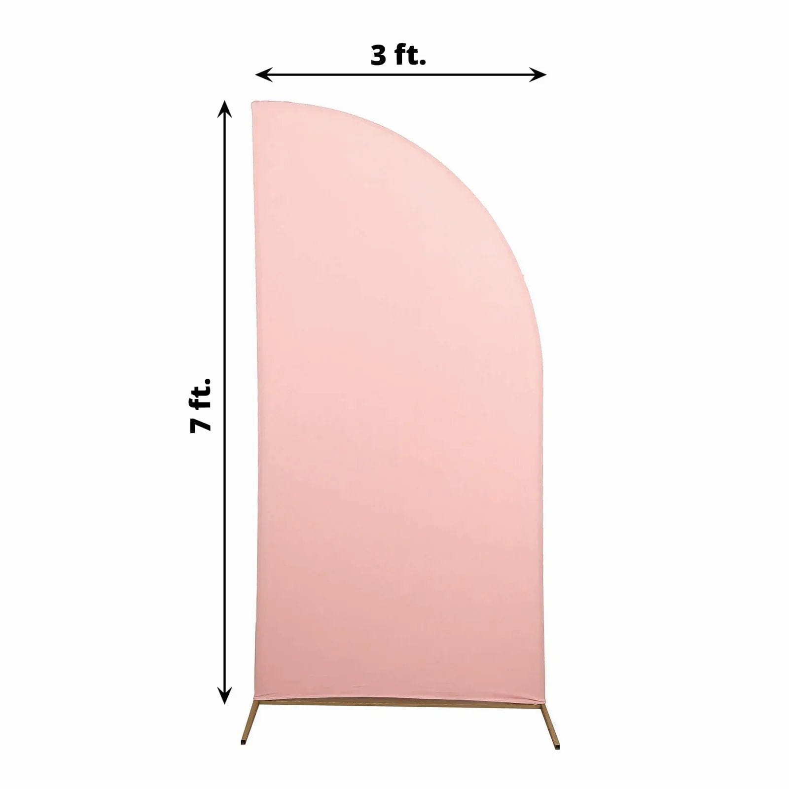 7 ft x 3 ft Matte Fitted Spandex Half Moon Wedding Arch Backdrop Stand Cover