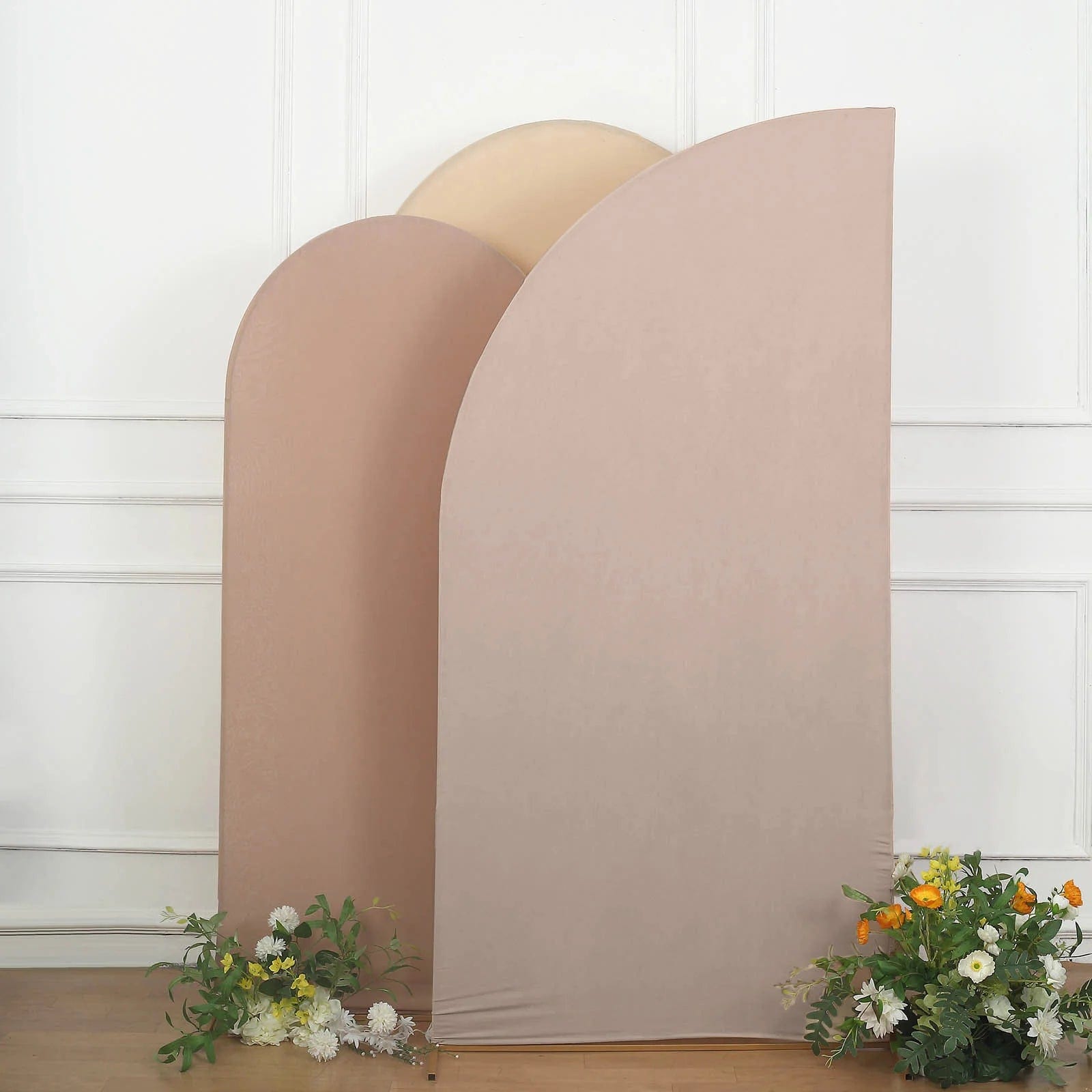 7 ft x 3 ft Matte Fitted Spandex Half Moon Wedding Arch Backdrop Stand Cover