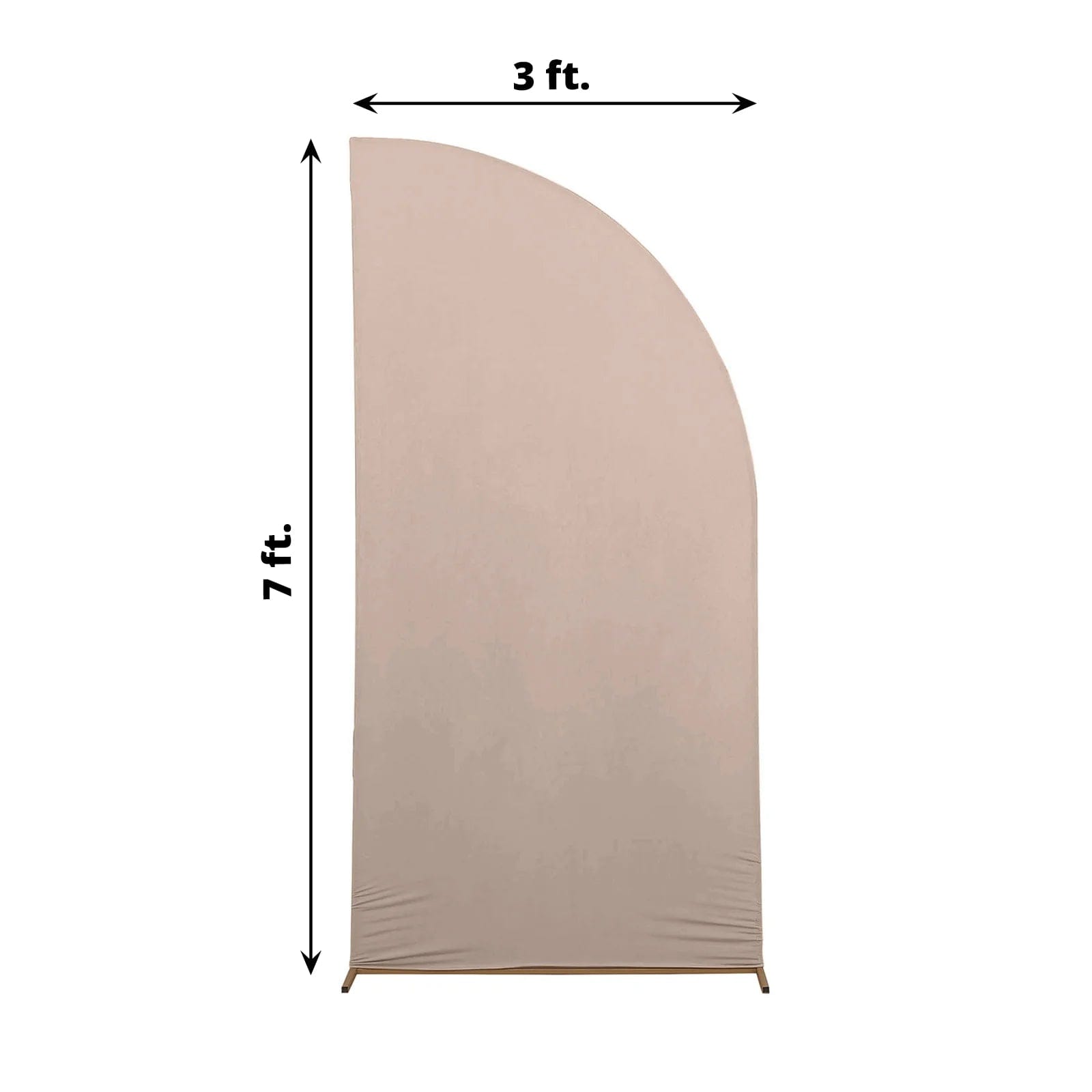 7 ft x 3 ft Matte Fitted Spandex Half Moon Wedding Arch Backdrop Stand Cover