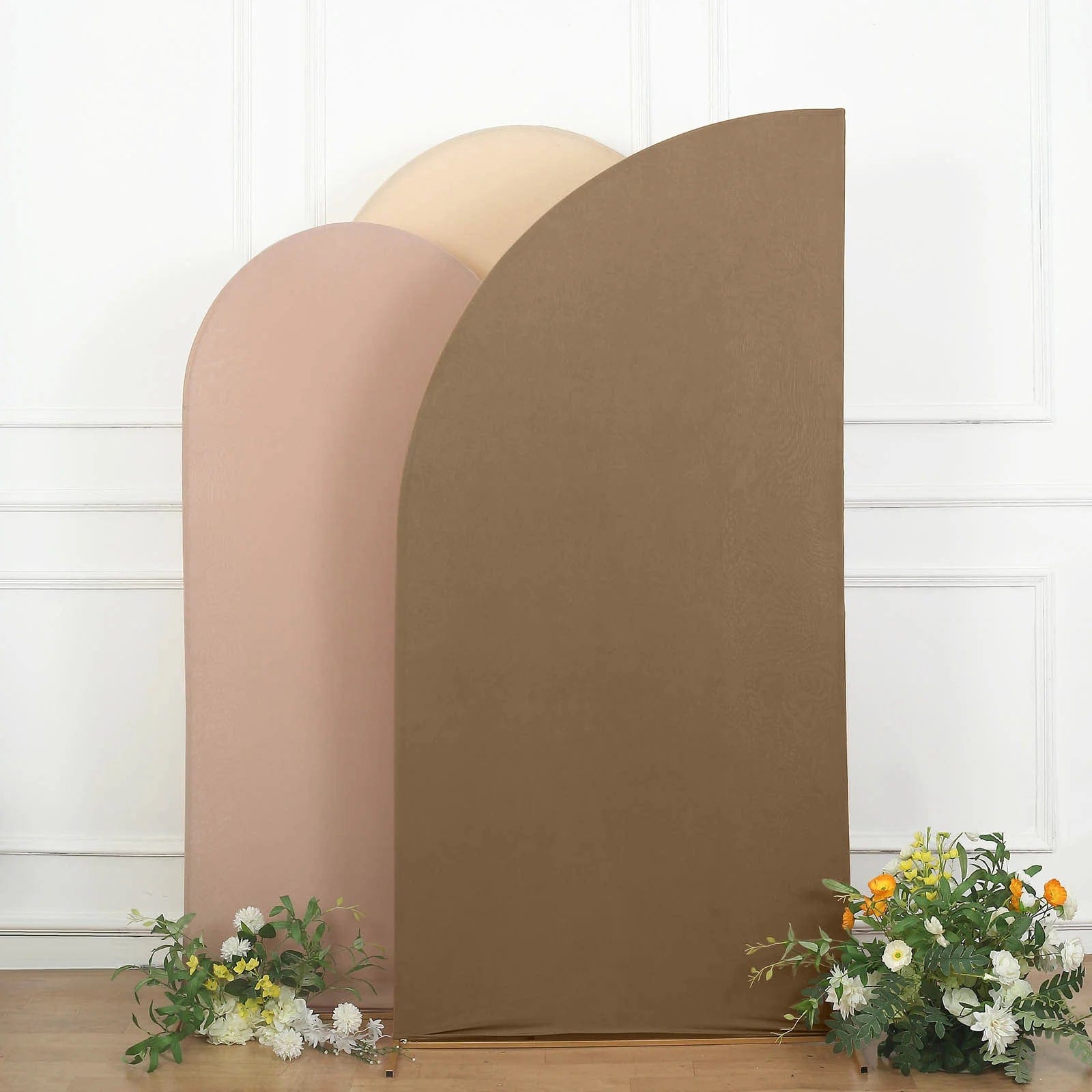 7 ft x 3 ft Matte Fitted Spandex Half Moon Wedding Arch Backdrop Stand Cover