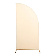 7 ft x 3 ft Matte Fitted Spandex Half Moon Wedding Arch Backdrop Stand Cover IRON_STND13_SPX_L_081