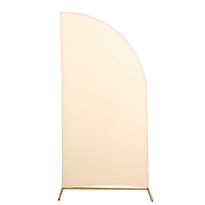7 ft x 3 ft Matte Fitted Spandex Half Moon Wedding Arch Backdrop Stand Cover IRON_STND13_SPX_L_081