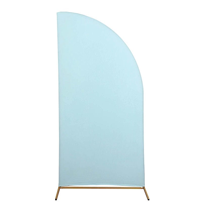 7 ft x 3 ft Matte Fitted Spandex Half Moon Wedding Arch Backdrop Stand Cover IRON_STND13_SPX_L_086