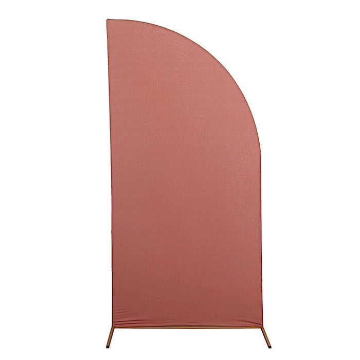 7 ft x 3 ft Matte Fitted Spandex Half Moon Wedding Arch Backdrop Stand Cover IRON_STND13_SPX_L_TERC