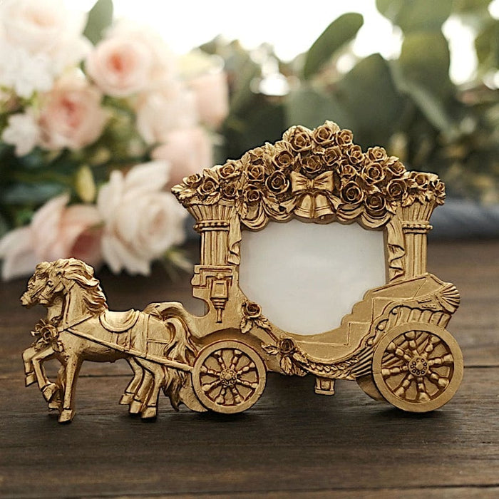 7" Picture Frame Horse Carriage Design Wedding Favors - Gold FAV_FRM_005_GOLD