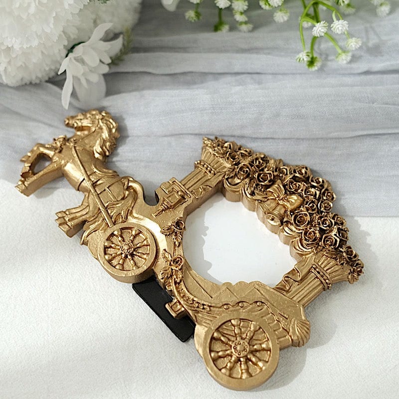 7" Picture Frame Horse Carriage Design Wedding Favors - Gold FAV_FRM_005_GOLD