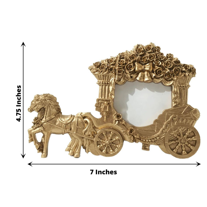 7" Picture Frame Horse Carriage Design Wedding Favors - Gold FAV_FRM_005_GOLD