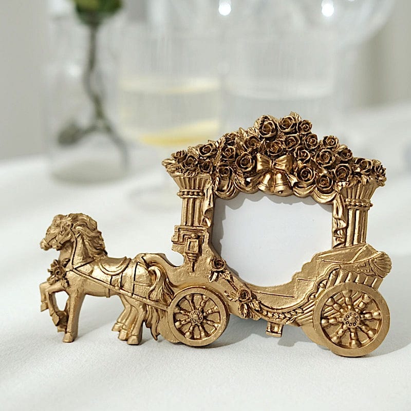 7" Picture Frame Horse Carriage Design Wedding Favors - Gold FAV_FRM_005_GOLD