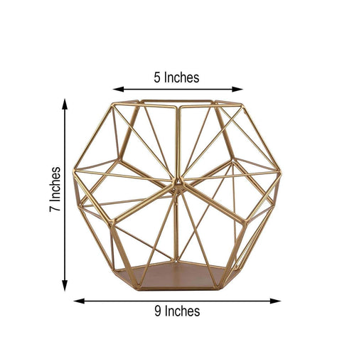 7" tall Geometric Candle Holder Metal Vase