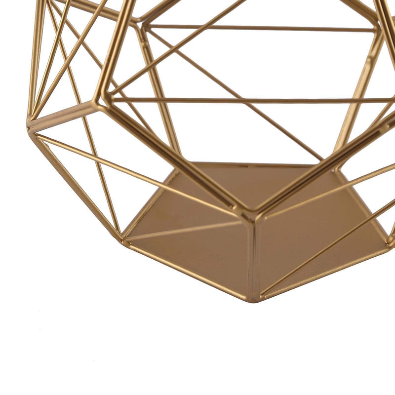 7" tall Geometric Candle Holder Metal Vase