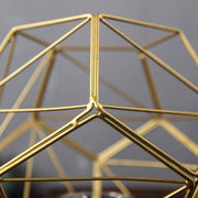 7" tall Geometric Candle Holder Metal Vase