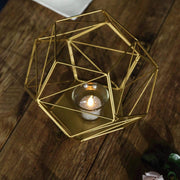 7" tall Geometric Candle Holder Metal Vase