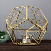 7" tall Geometric Candle Holder Metal Vase