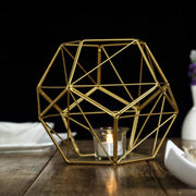 7" tall Geometric Candle Holder Metal Vase