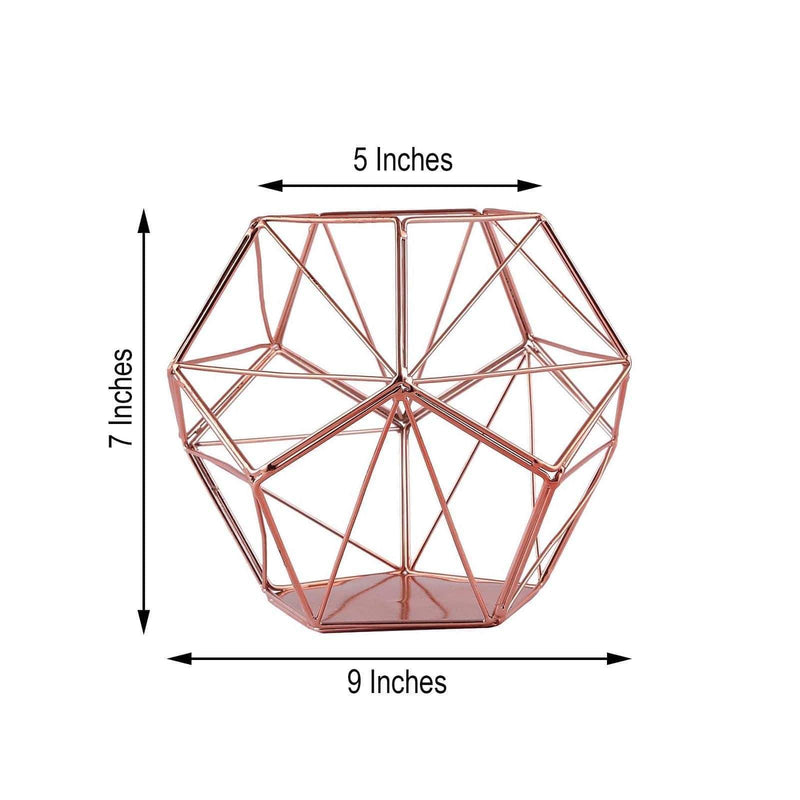 7" tall Geometric Candle Holder Metal Vase