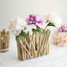 7" tall Wood Rustic Stand with Glass Tubes Flower Vase Holder - Natural WOD_CAND_011_NAT