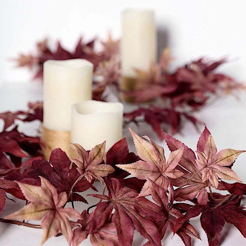 70" Artificial Fall Maple Leaf Garland Faux Autumn Leaves