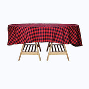 70 inch Black and Red Round Gingham Checkered Polyester Tablecloth TAB_CHK70_BLKRED