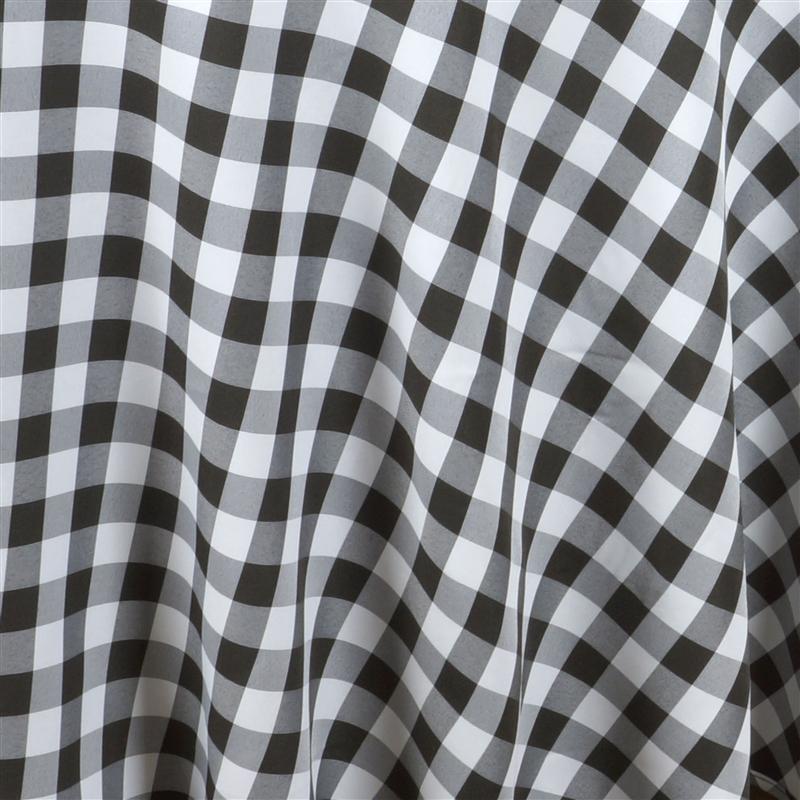 70" Checkered Gingham Polyester Round Tablecloth