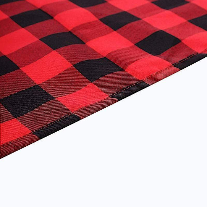 70" Checkered Gingham Polyester Round Tablecloth