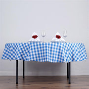 70" Checkered Gingham Polyester Round Tablecloth