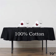 70" High Quality Cotton Round Tablecloth