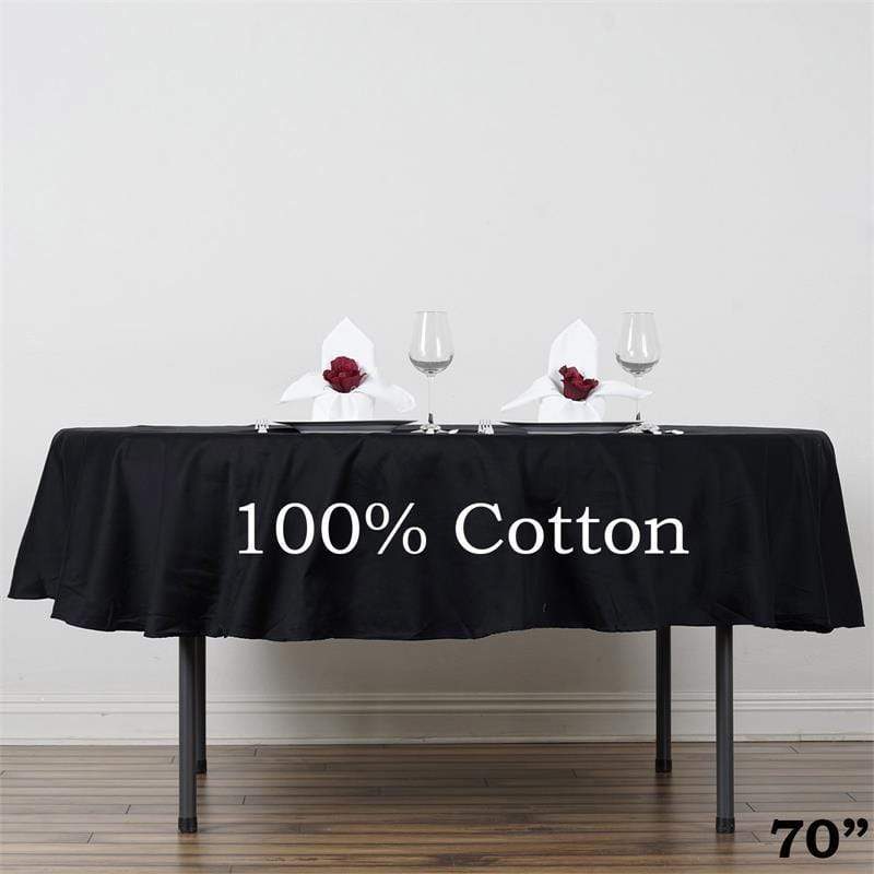 70" High Quality Cotton Round Tablecloth
