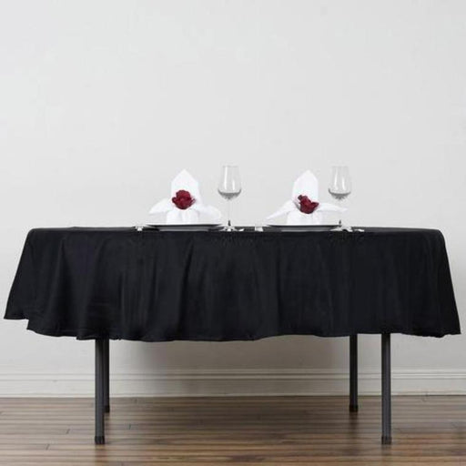 70" High Quality Cotton Round Tablecloth TAB_COT_R70_BLK