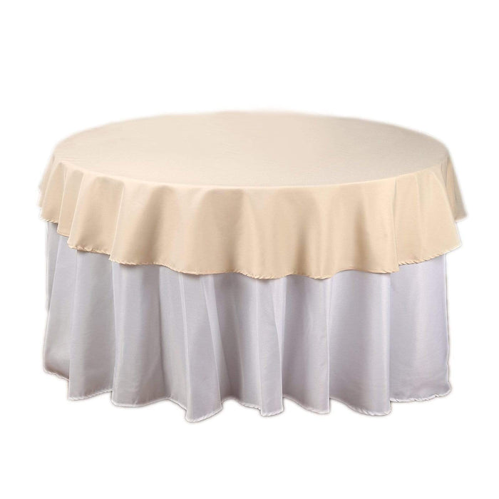 70" Polyester Round Tablecloth Wedding Party Table Linens - Beige TAB_70_081_POLY