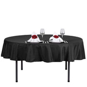 70" Polyester Round Tablecloth Wedding Party Table Linens - Black TAB_70_BLK_POLY