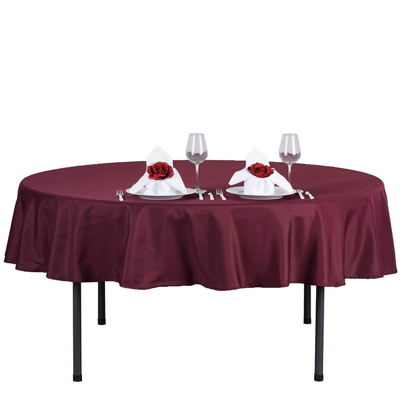 70" Polyester Round Tablecloth Wedding Party Table Linens - Burgundy TAB_70_BURG_POLY