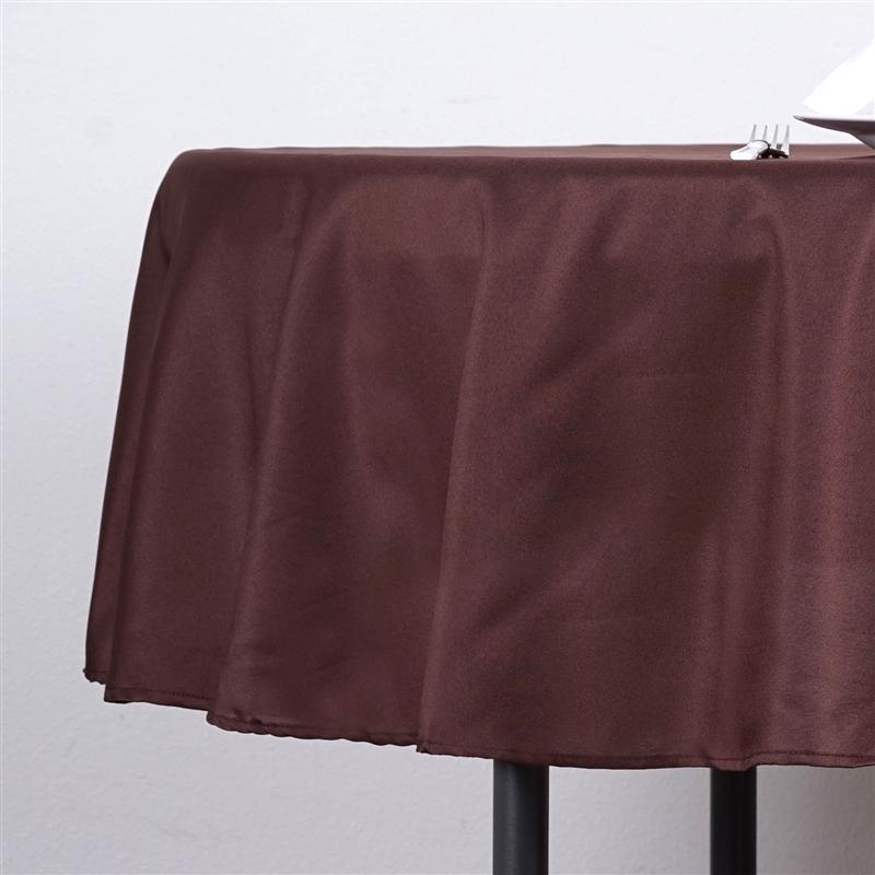 70" Polyester Round Tablecloth Wedding Party Table Linens - Chocolate Brown TAB_70_CHOC_POLY