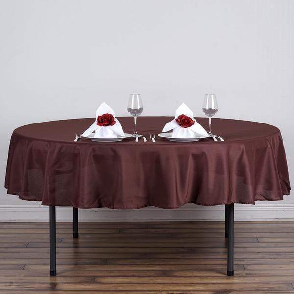 70" Polyester Round Tablecloth Wedding Party Table Linens - Chocolate Brown TAB_70_CHOC_POLY