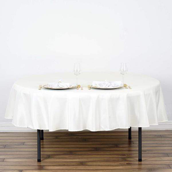 70" Polyester Round Tablecloth Wedding Party Table Linens - Ivory TAB_70_IVR_POLY
