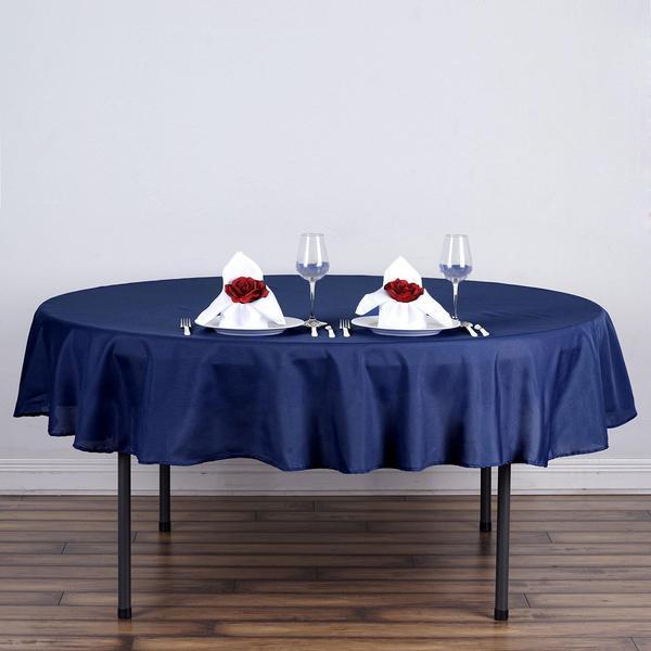 70" Polyester Round Tablecloth Wedding Party Table Linens - Navy Blue TAB_70_NAVY_POLY